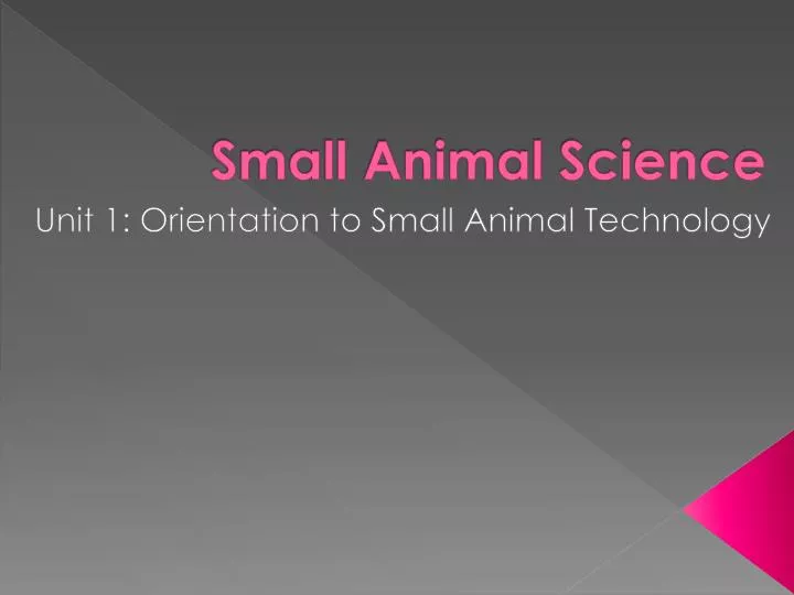 PPT Small Animal Science PowerPoint Presentation, free download ID