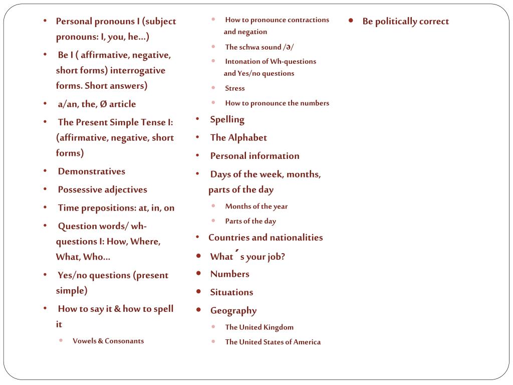 PPT - Personal pronouns I (subject pronouns: I, you, he...) PowerPoint ...