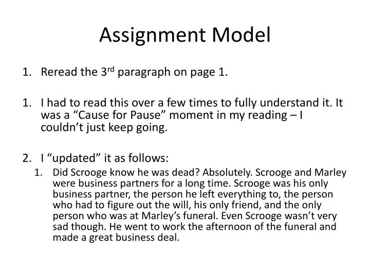 model assignment