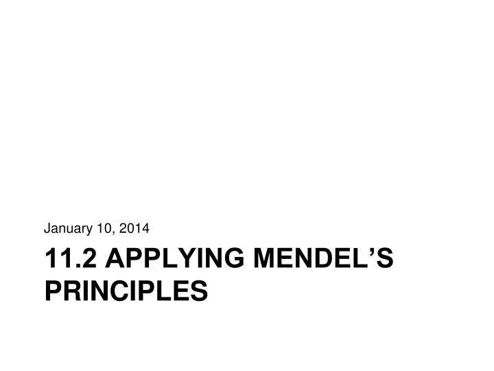 PPT - 11.2 Applying Mendel’s Principles PowerPoint Presentation, free