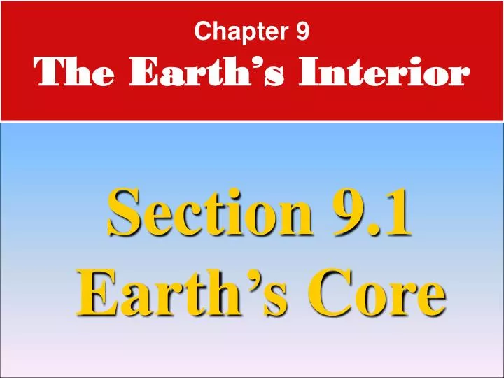 chapter 9 the earth s interior n.