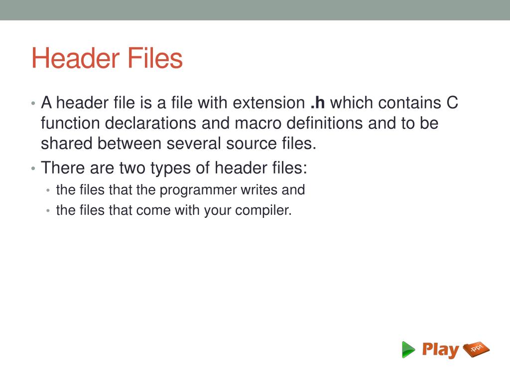 Header Files Are Also Called As at James Rothermel blog