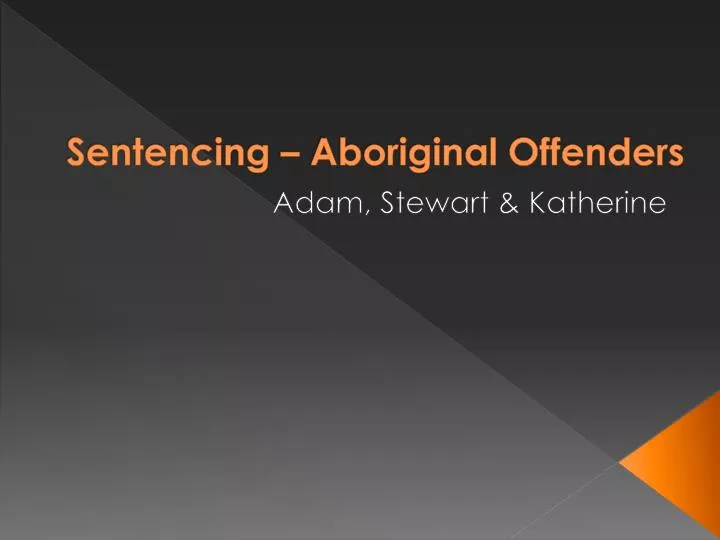 sentencing aboriginal offenders n.
