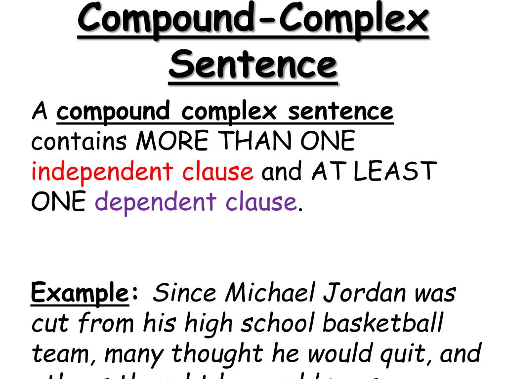 PPT - Compound and Complex Sentences PowerPoint Presentation, free ...