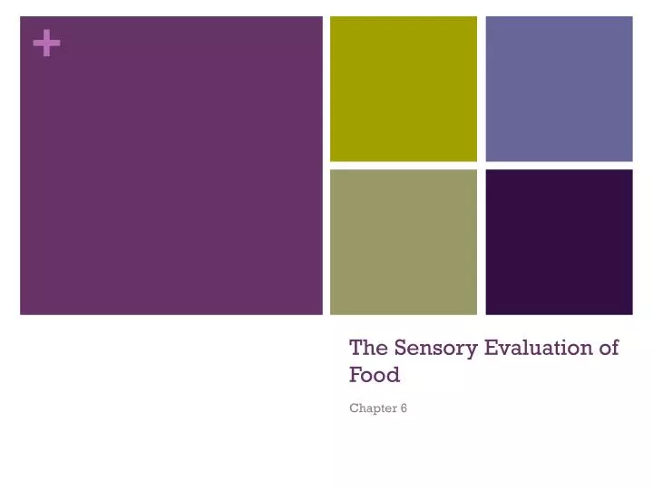 the sensory evaluation of food n.