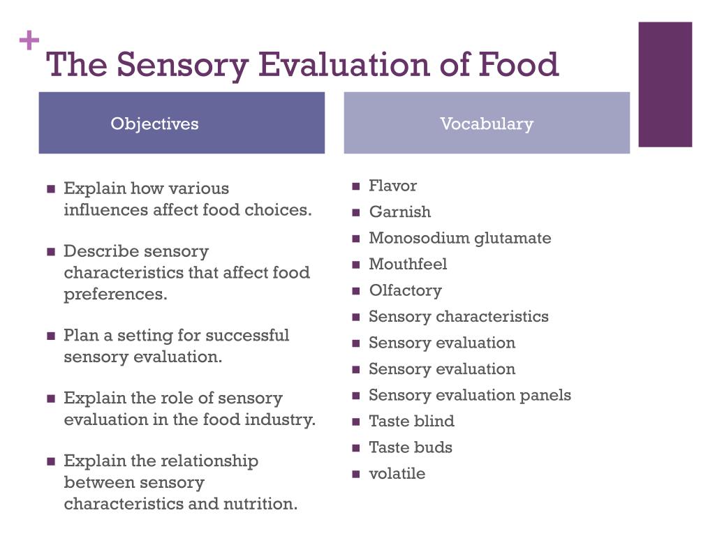 sensory evaluation of food research paper