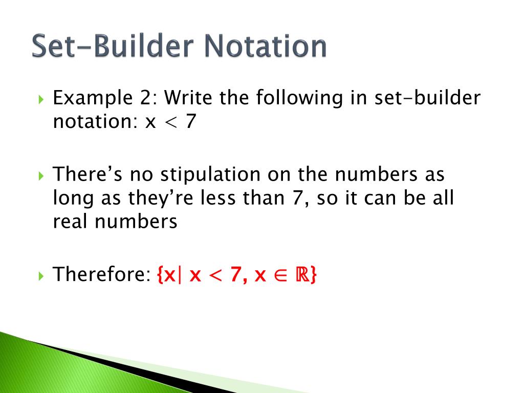 PPT SetBuilder Notation PowerPoint Presentation, free download ID