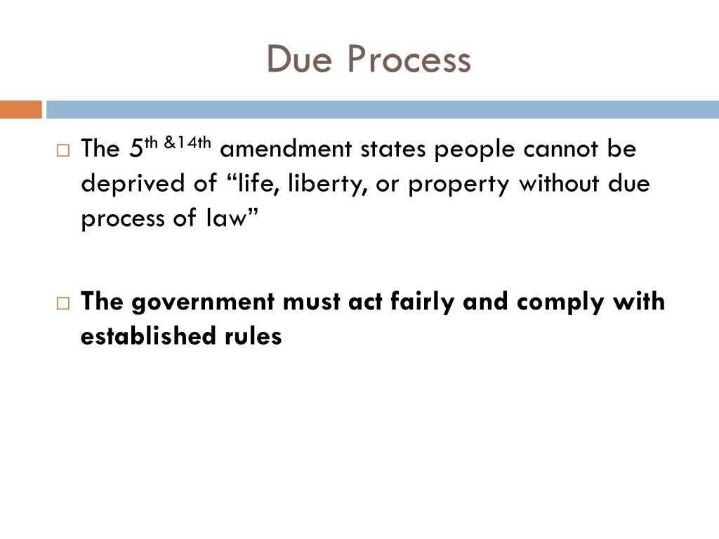 5th amendment right to due process