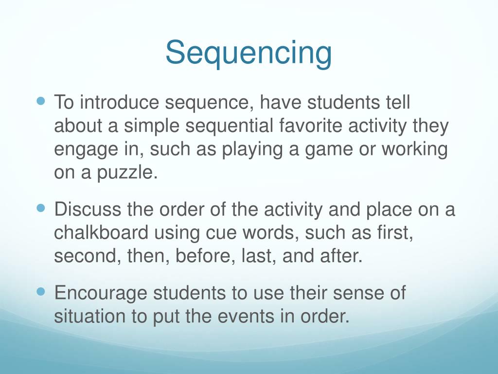 sequencing phrases for presentation