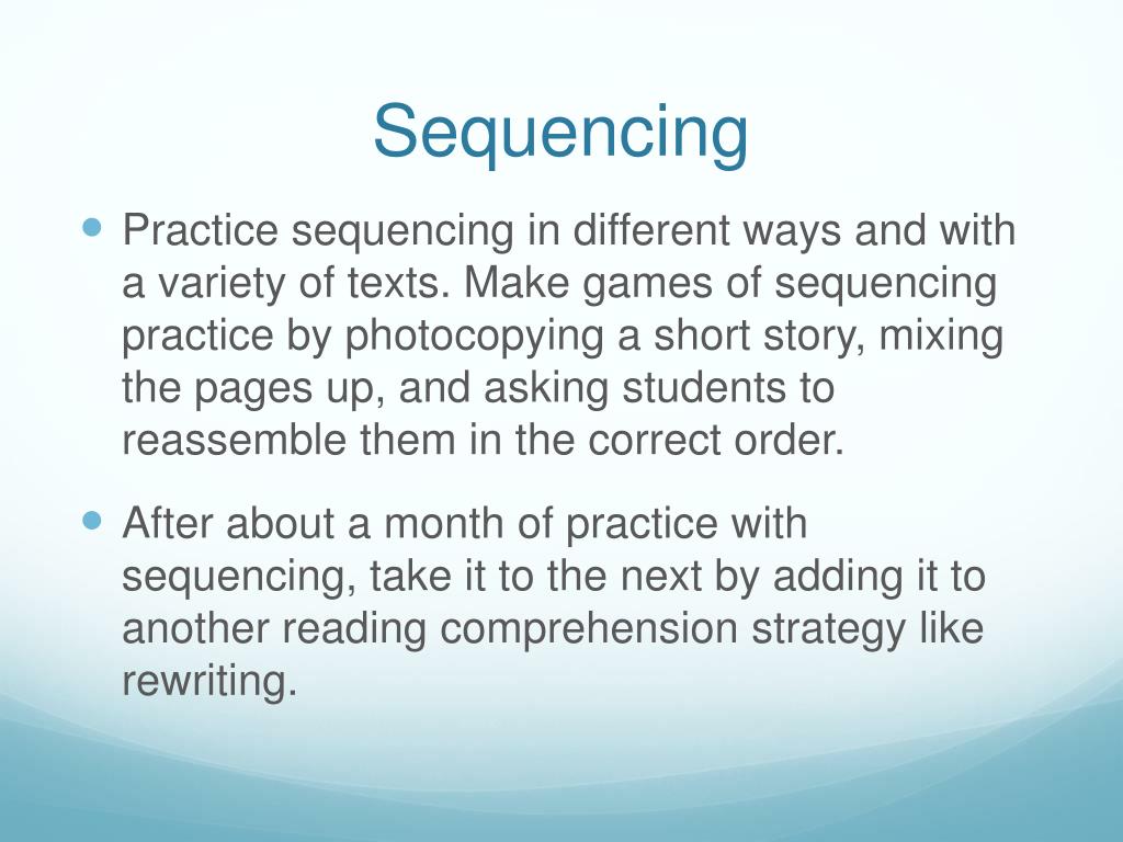 presentation sequencing phrases