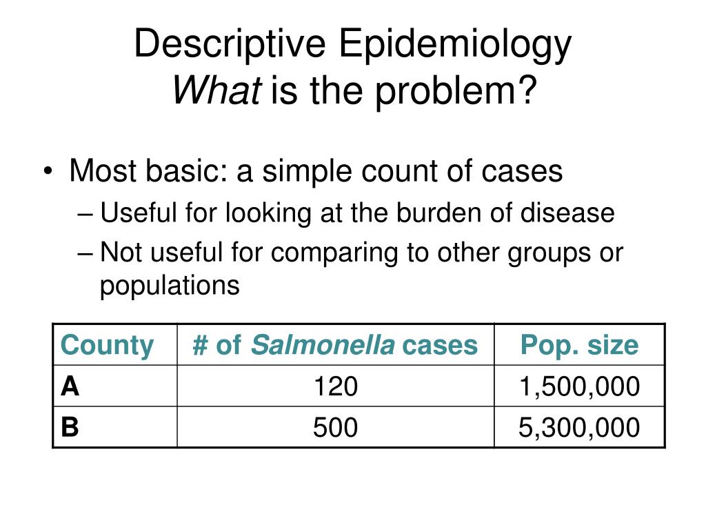 descriptive epidemiology research questions