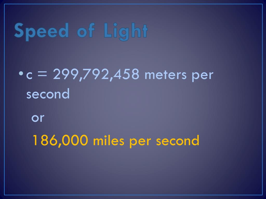 light travel per second