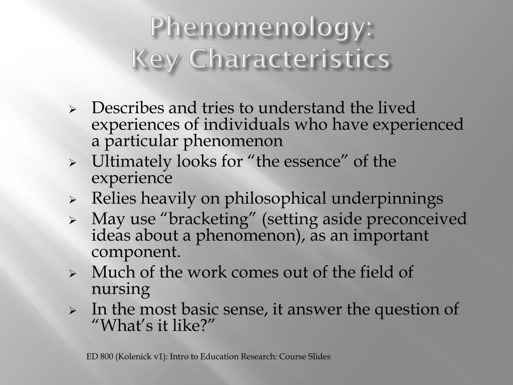 characteristics of phenomenology qualitative research