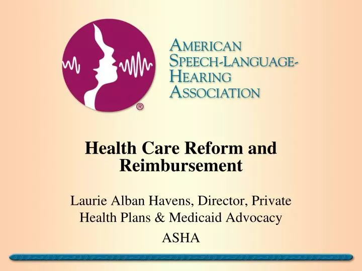 health care reform and reimbursement n.