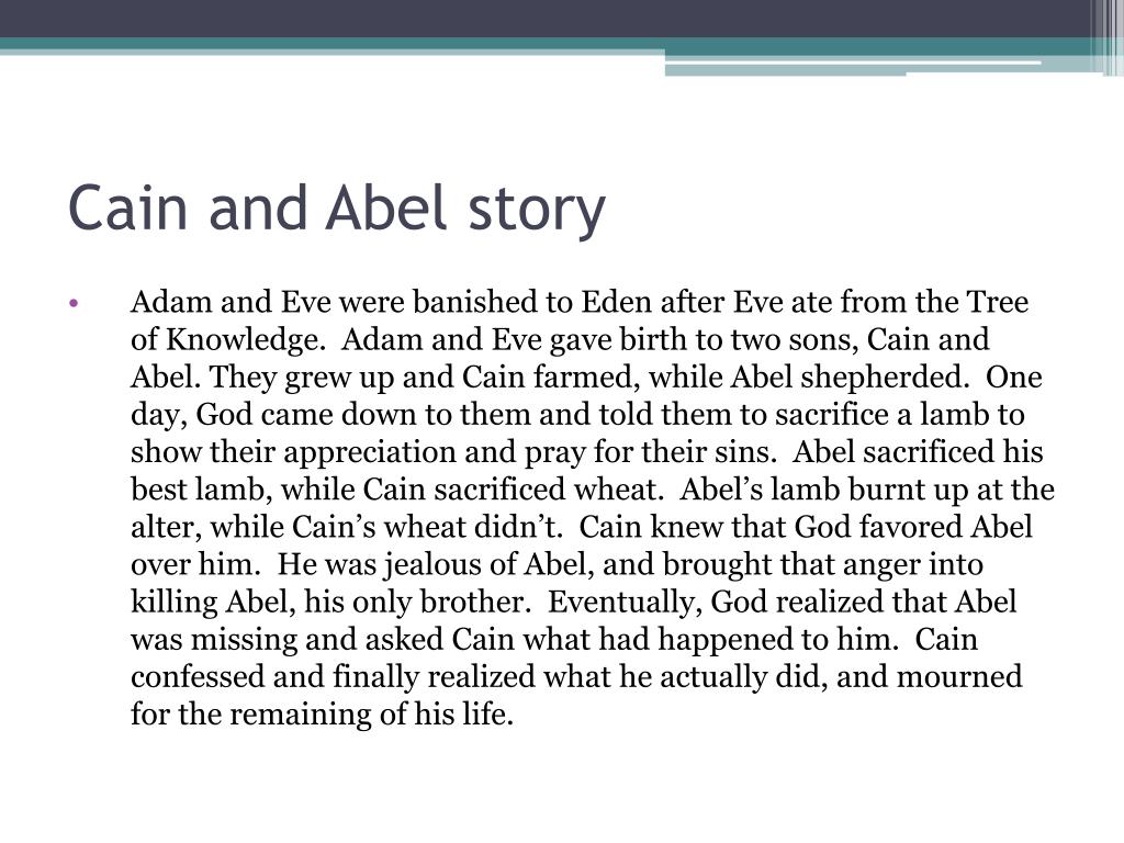 stories like cain and abel in eastern religion
