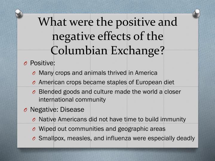 positive and negative effects of the columbian exchange essay