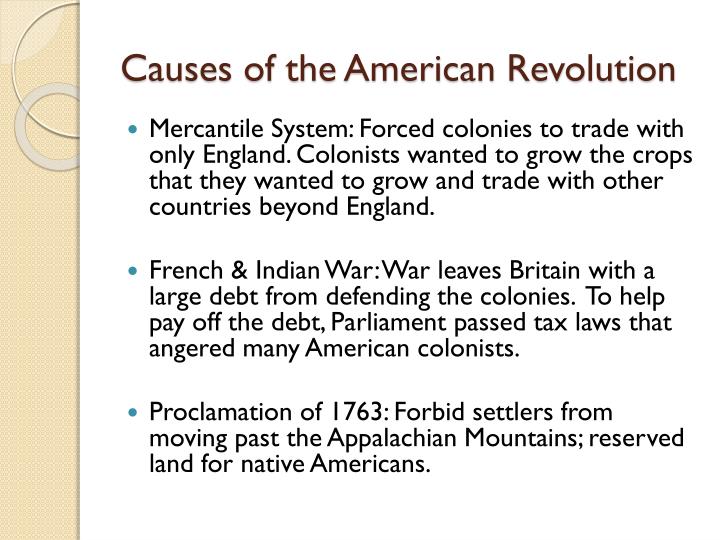 essay on causes of the american revolution