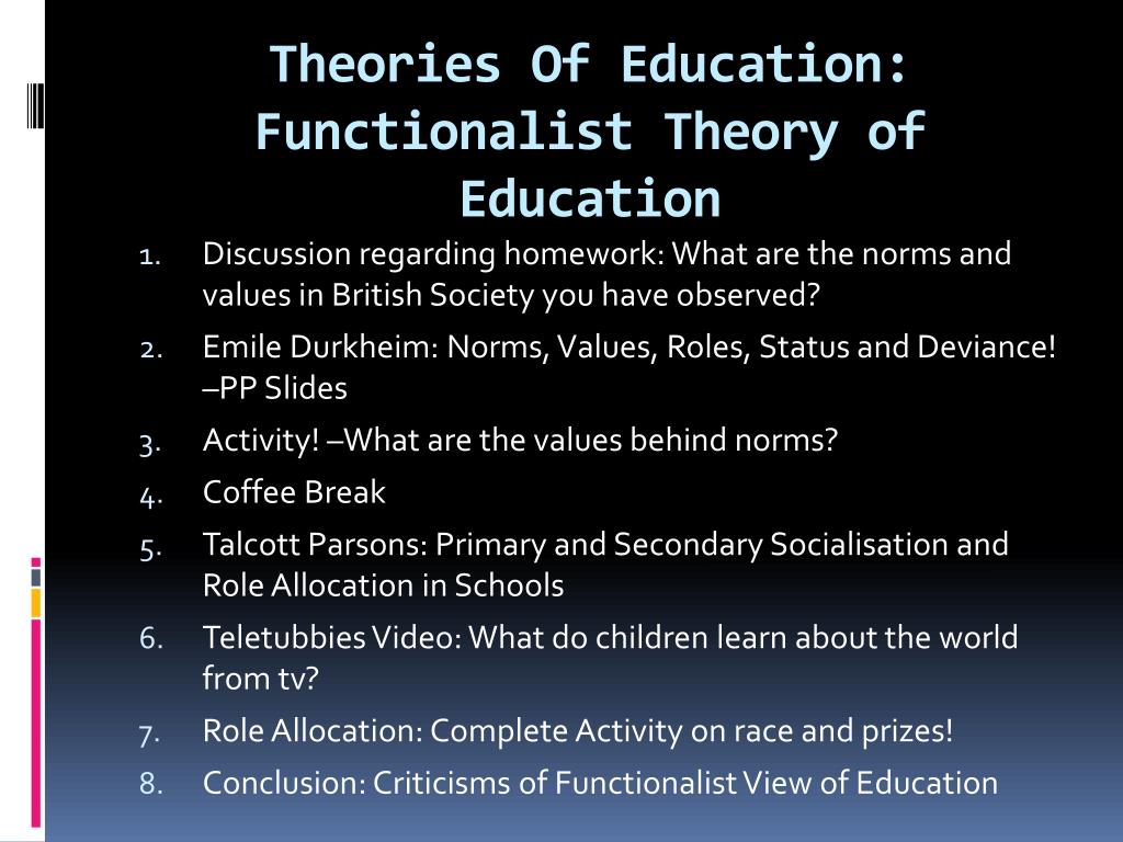 functionalist view on education essay