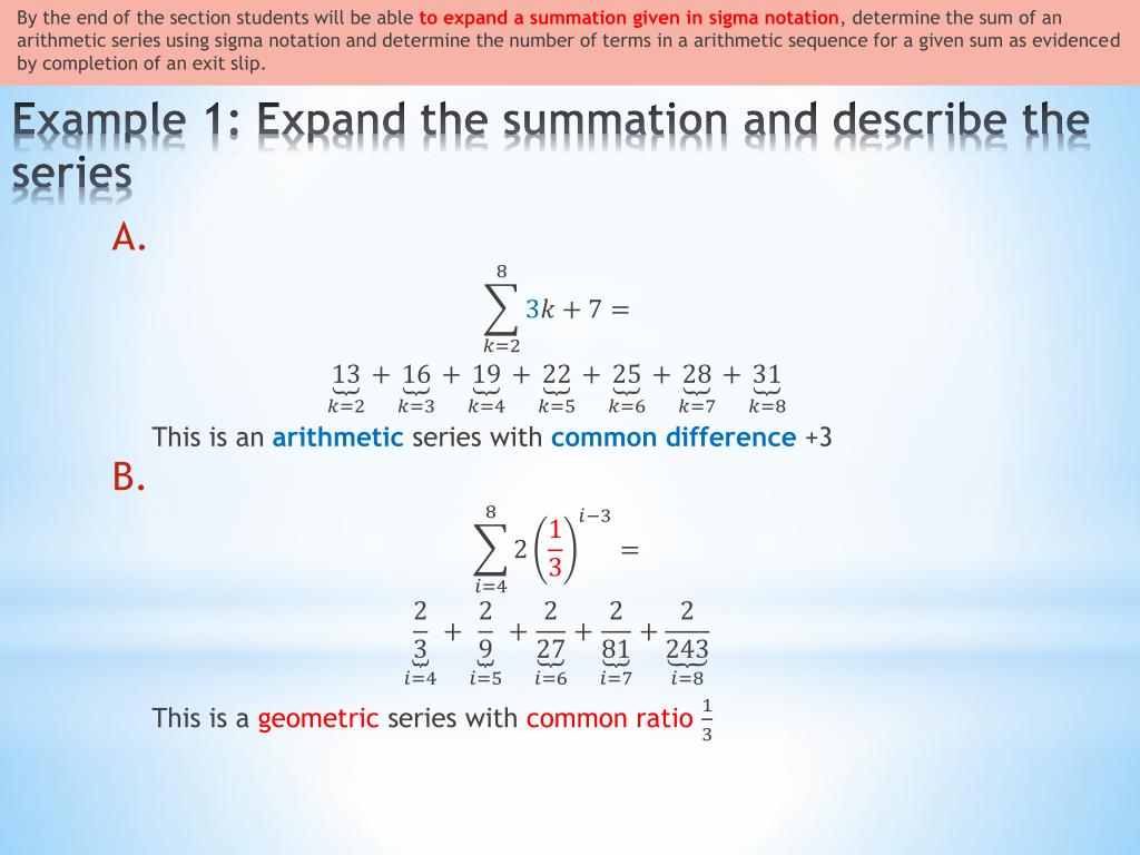 PPT - 27.27 Sigma Notation and the nth term PowerPoint Presentation