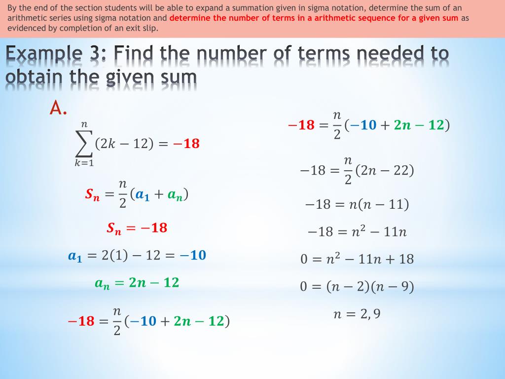 PPT - 7.7 Sigma Notation and the nth term PowerPoint Presentation