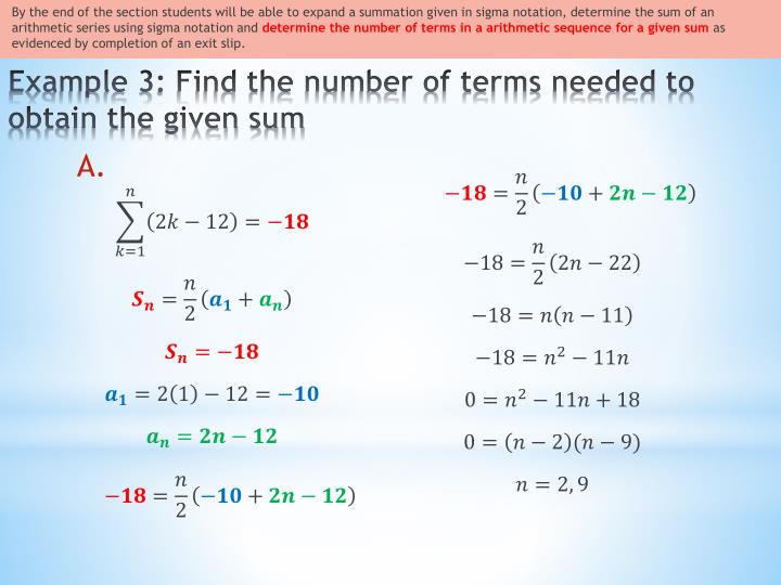 PPT - 12.5 Sigma Notation and the nth term PowerPoint ...