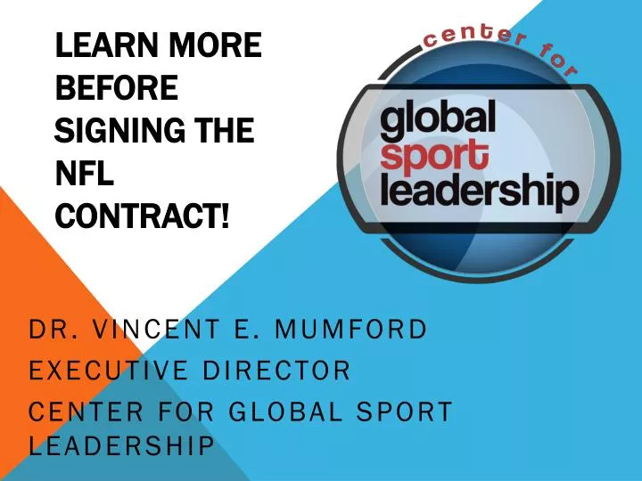 PPT Learn More Before Signing the NFL Contract! PowerPoint Presentation ID2645624