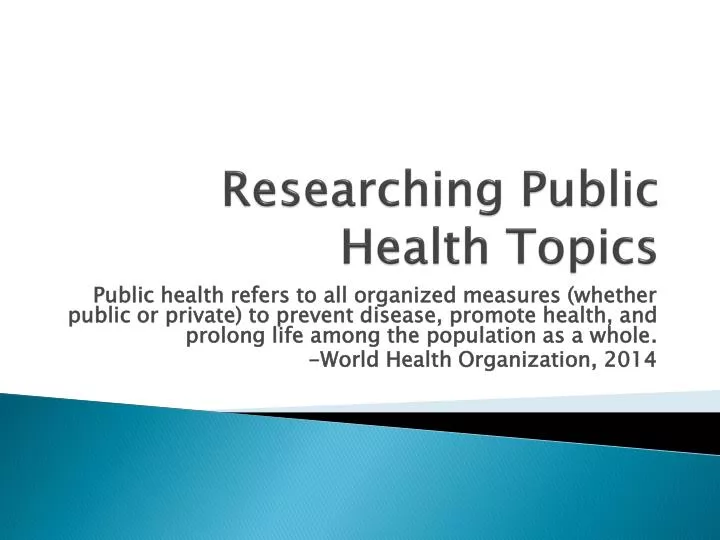 research topic ideas public health