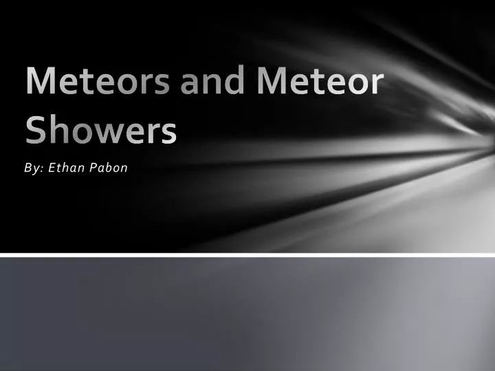 meteors and meteor showers n.