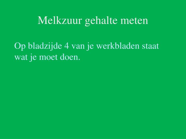 wat is melkzuur