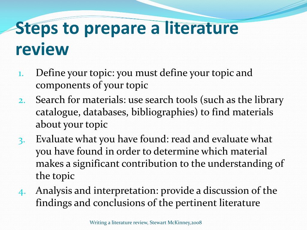 how would you go about doing a literature review