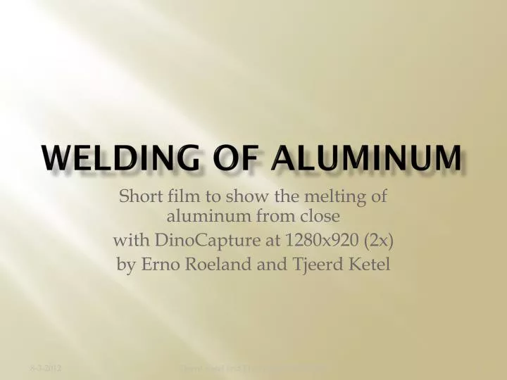 welding of aluminum n.
