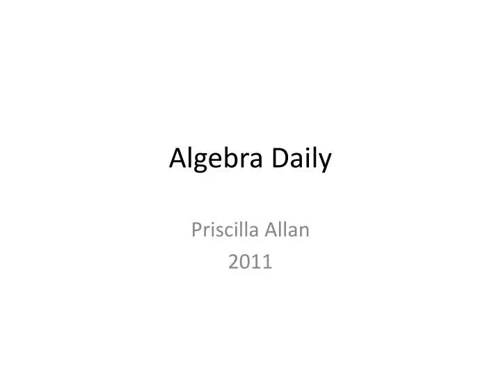 algebra daily n.
