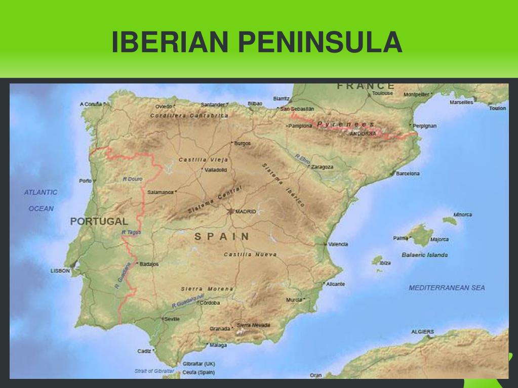 where is the iberian peninsula located on a map