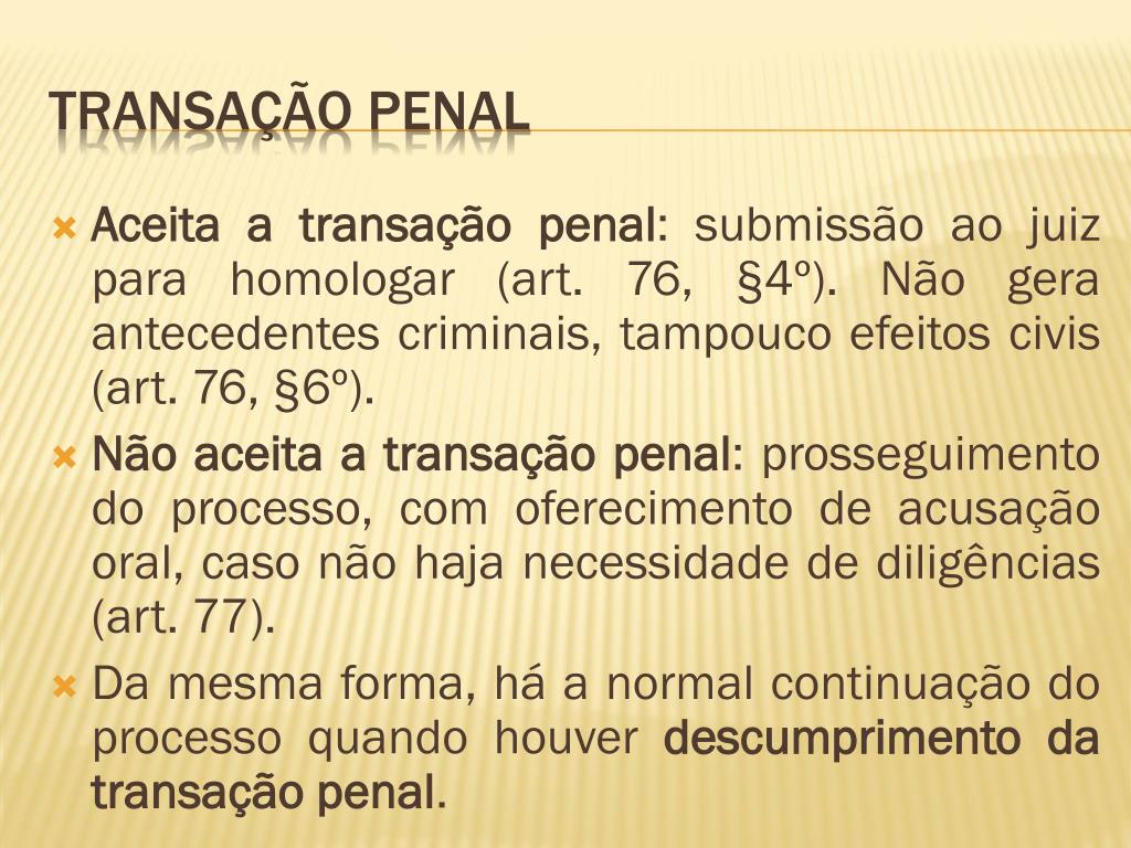 Requisitos Para Transação Penal - NAZAEDU