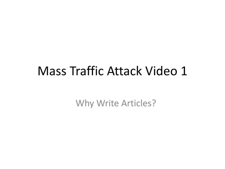 mass traffic attack video 1 n.