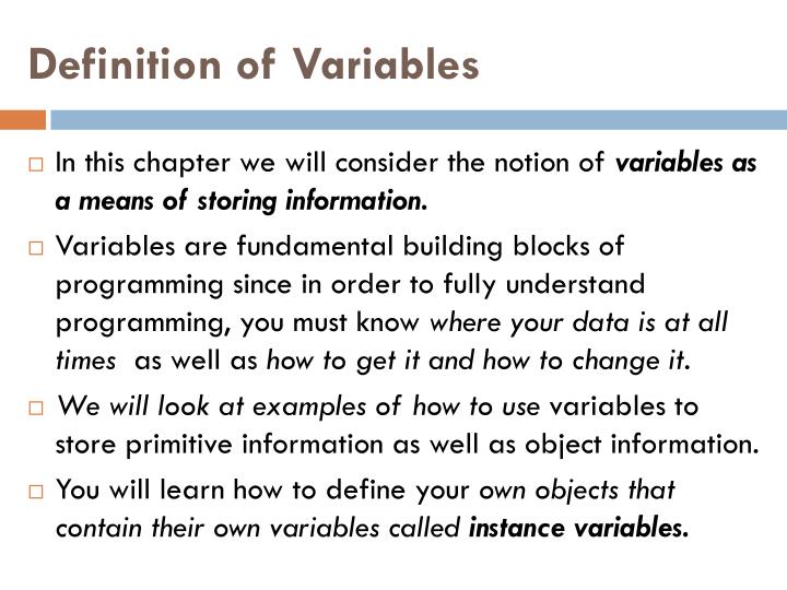 define variable presentation