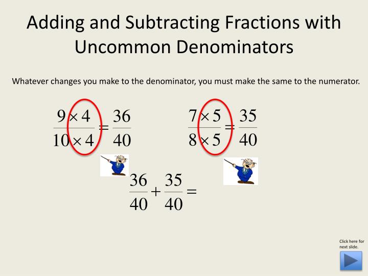 How to add fractions with uncommon denominators adding fractions