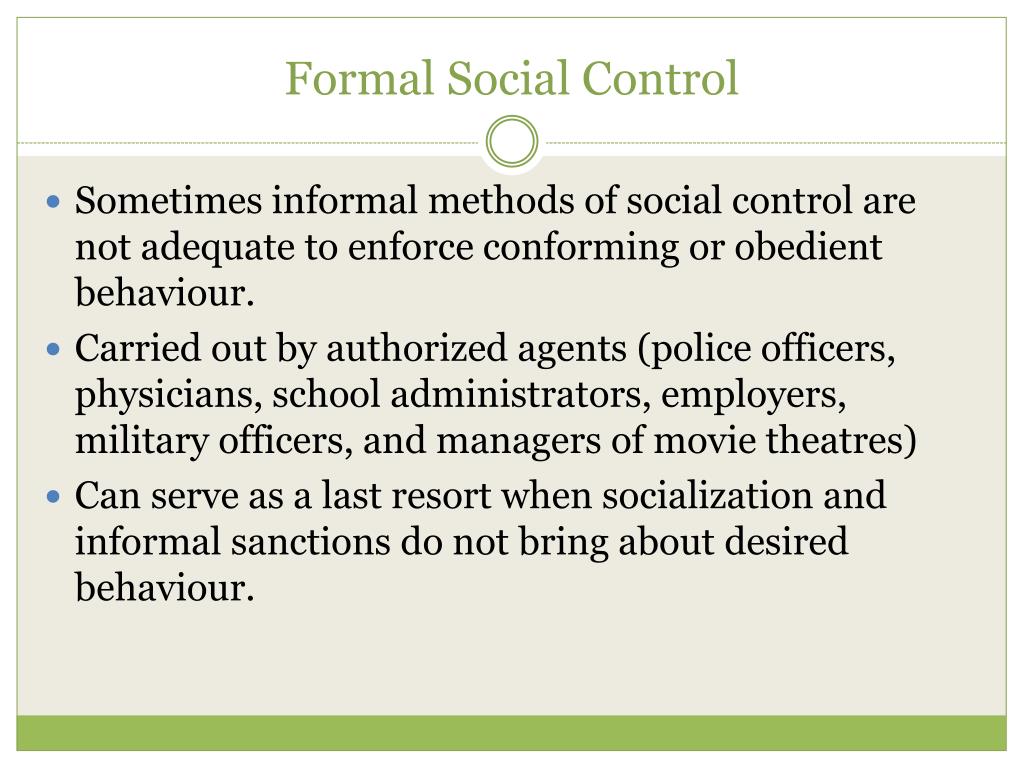 formal and informal social control