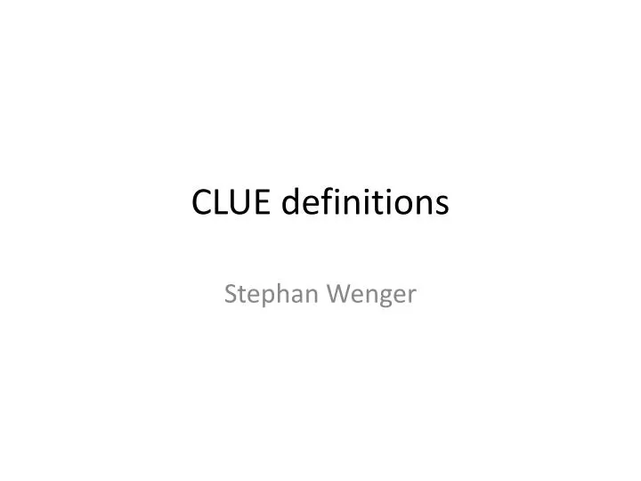 clue definitions n.