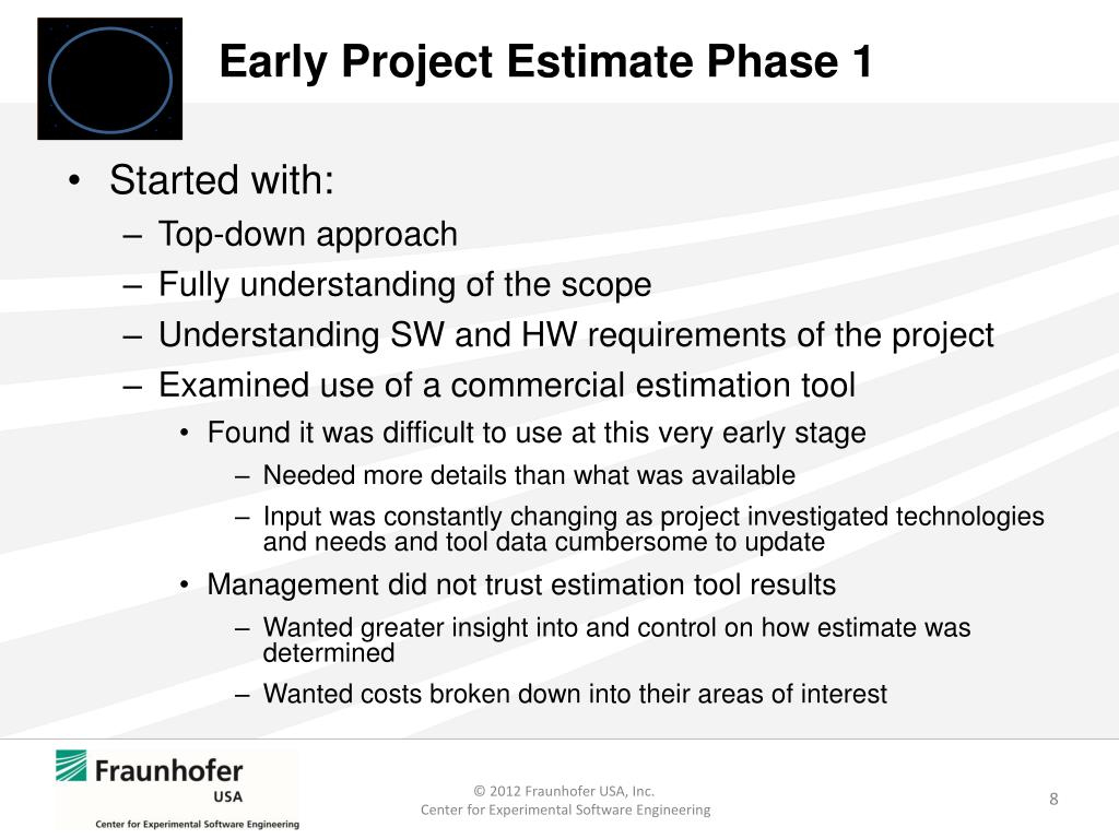 PPT - An Applied Case Study on Early Project Cost Estimation from ...