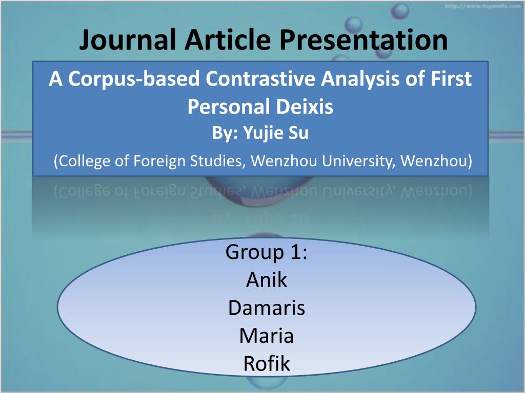 presentation of journal article