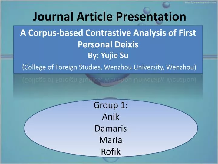 presentation on article