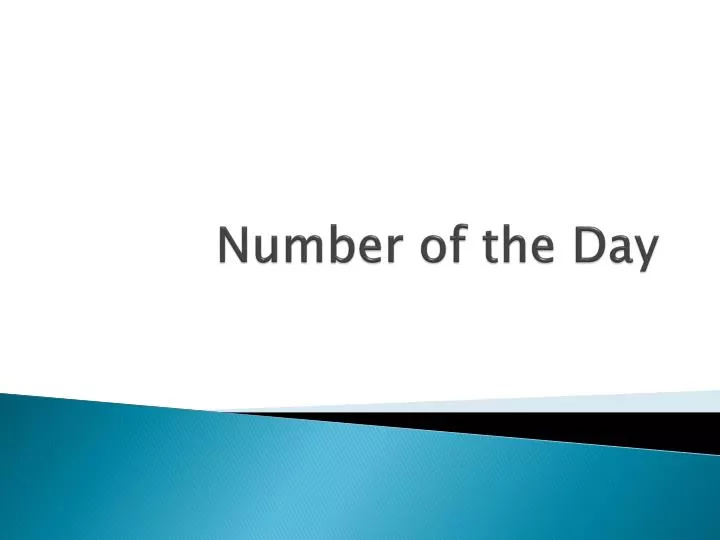 number of the day presentation