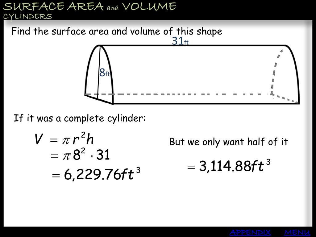 PPT - SURFACE AREA and VOLUME PowerPoint Presentation, free download -  ID:2654367