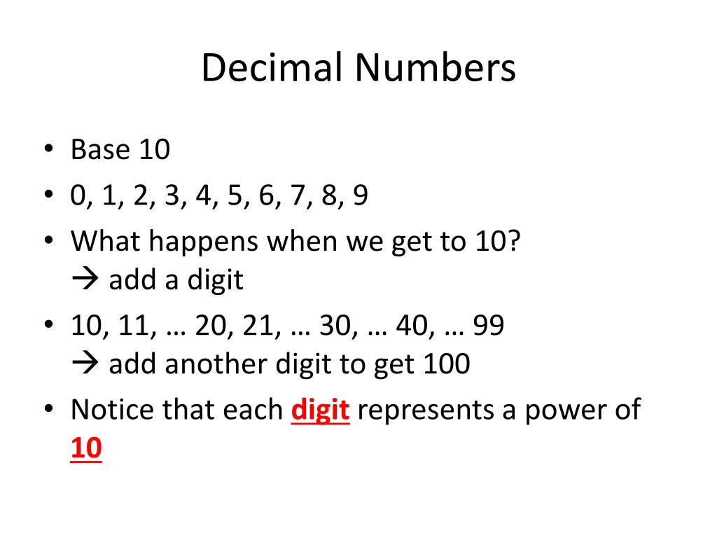 PPT - Representations of numbers in different bases PowerPoint Presentation  - ID:2654607
