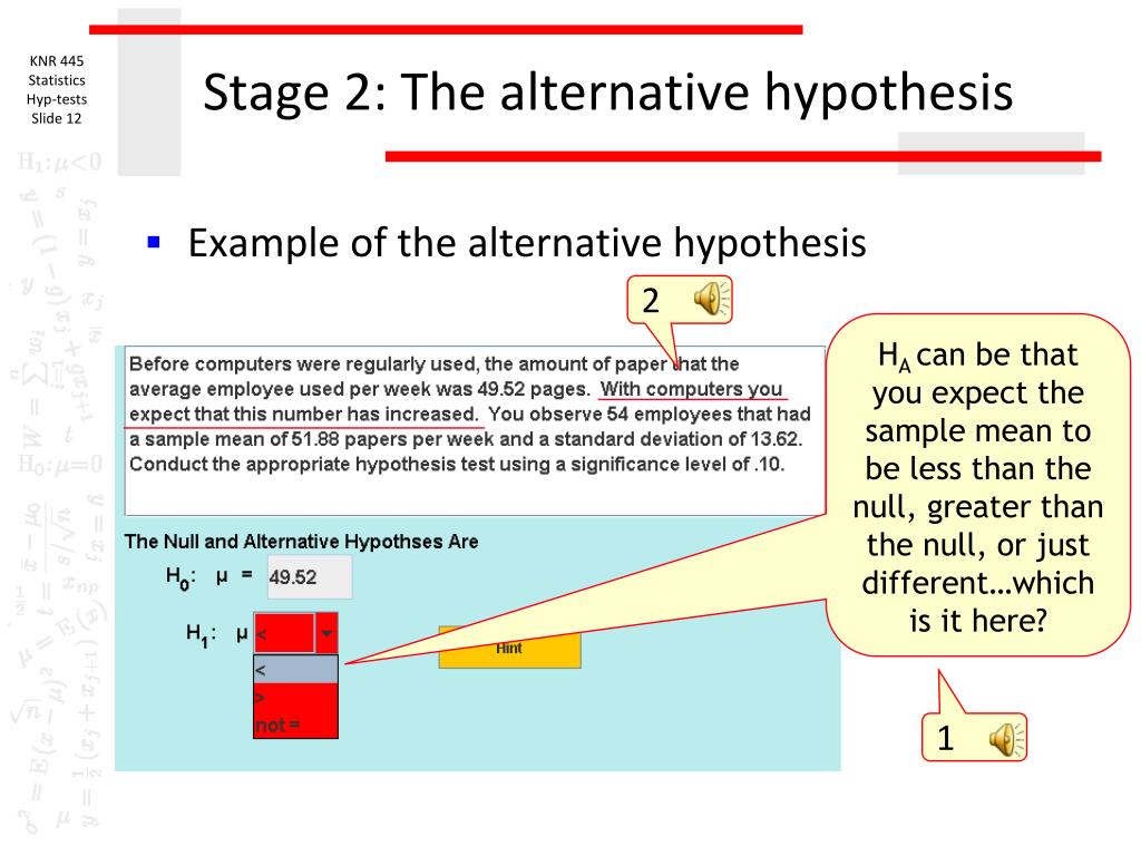 introduction of alternative hypothesis