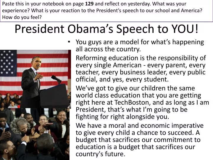Ppt President Obama S Speech To You Powerpoint Presentation Free Download Id 2655381