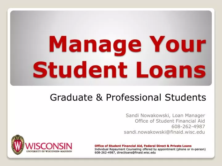 manage your student loans n.