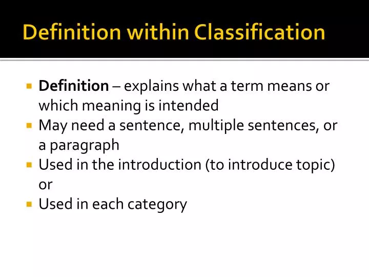 definition within classification n.