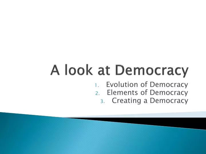 a look at democracy n.